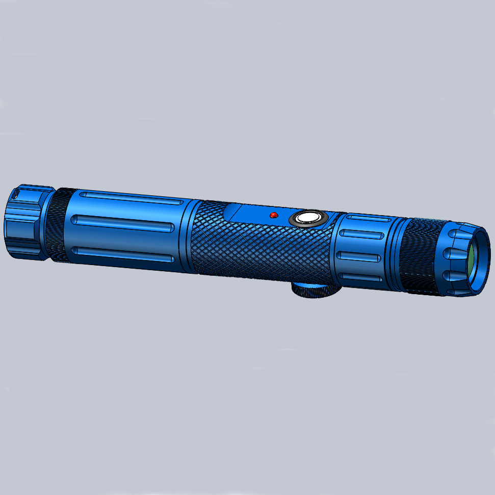 Désignateur de lampe de poche laser tactique avec éclairage à LED bleu réglable à mise au point sur rail de défense militaire